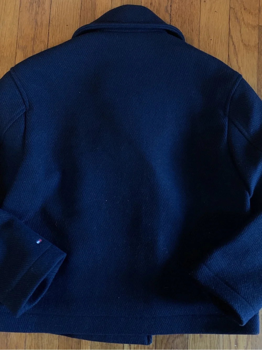 Kids Tommy Hilfiger Classic Navy Double-Breasted Peacoat S Fall/ Winter wool